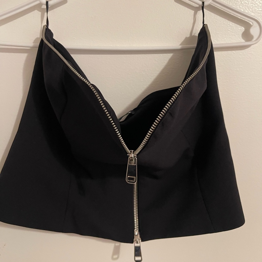 Black Zara Zip Up Top